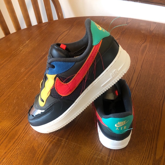NIKE AIR FORCE 1 LOW BHM BLACK-GREY-RED CT5534-001